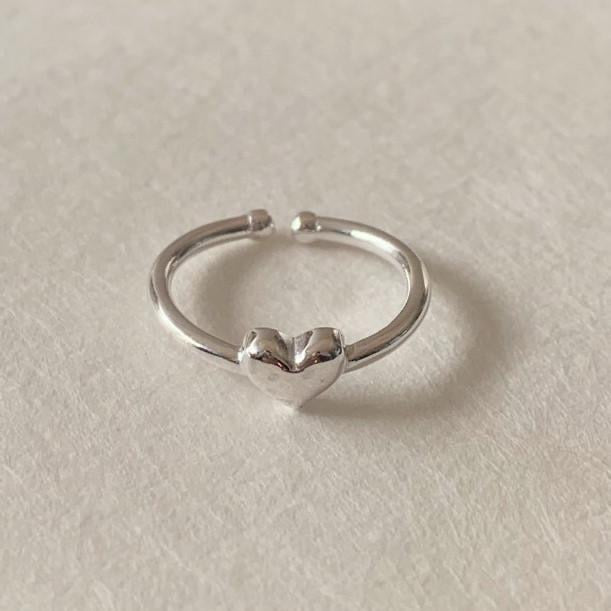 Bague en Argent en Forme de Cœur