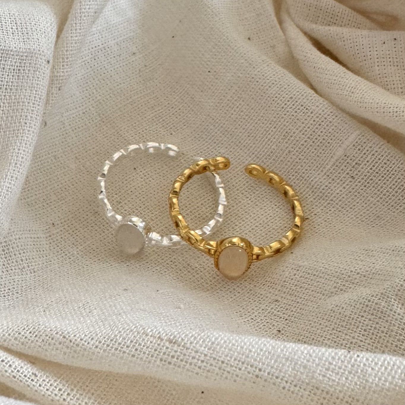 Bague en Argent Pur avec Cristal Blanc – Style Chaîne