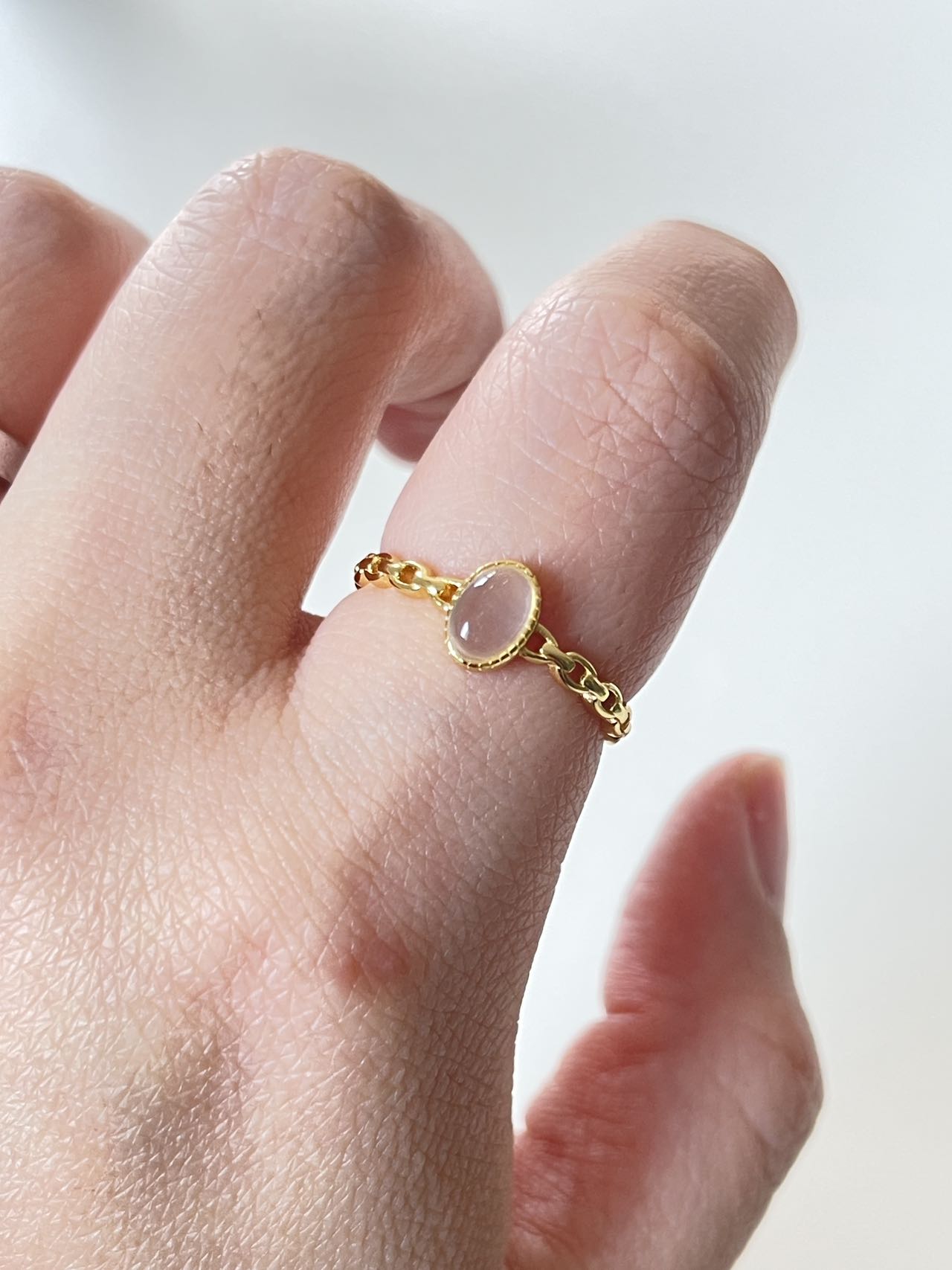 Bague en Argent Pur avec Cristal Blanc – Style Chaîne
