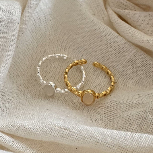 Bague en Argent Pur avec Cristal Blanc – Style Chaîne