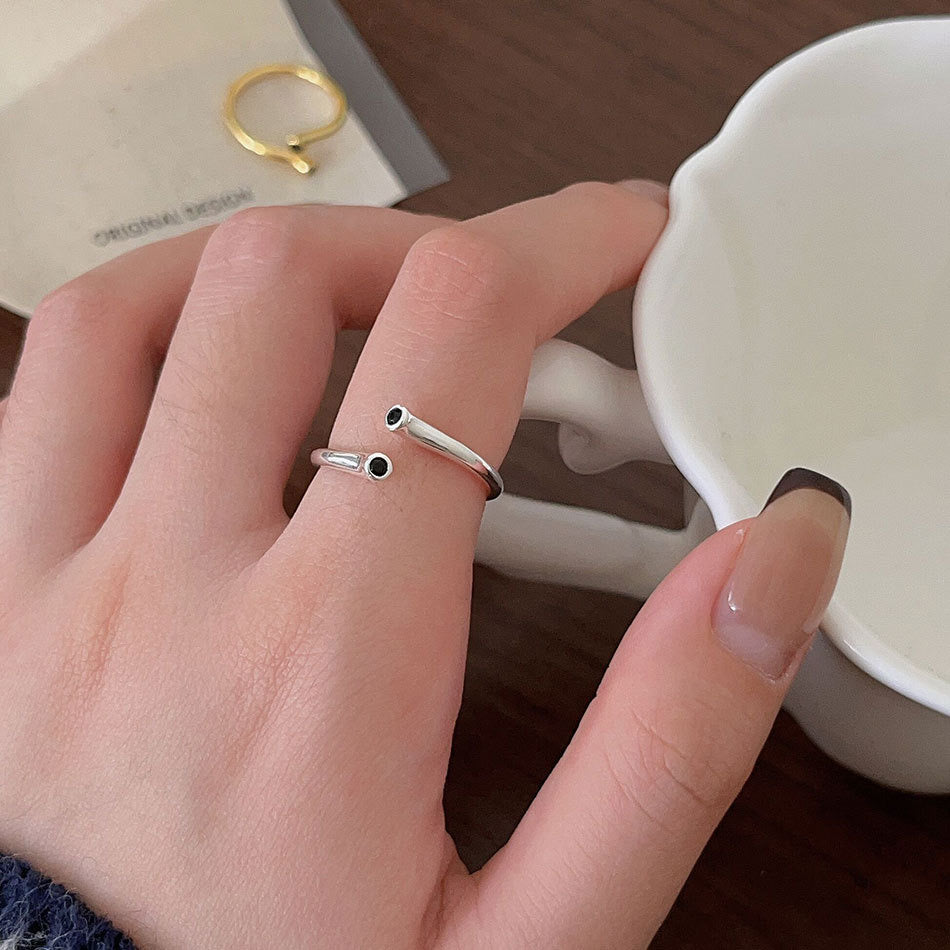 Bague en S925 avec Pierre de Zircon Noir