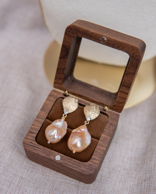 Boucles d’oreilles baroques roses