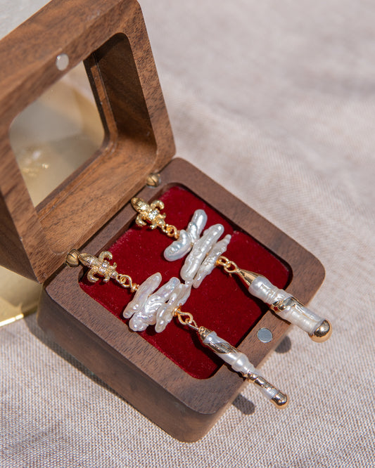 Boucles d’oreilles en perles motif iris