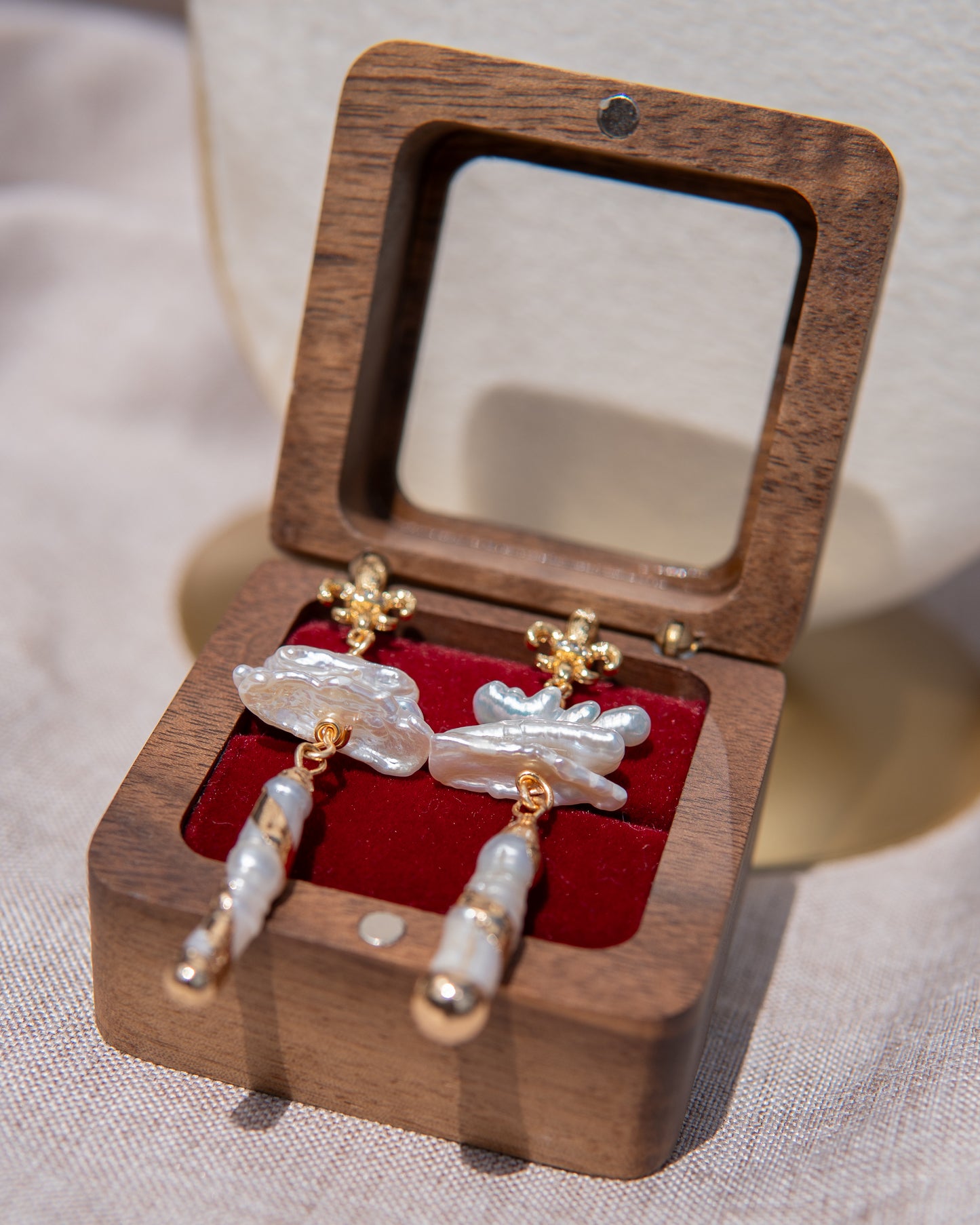 Boucles d’oreilles en perles motif iris