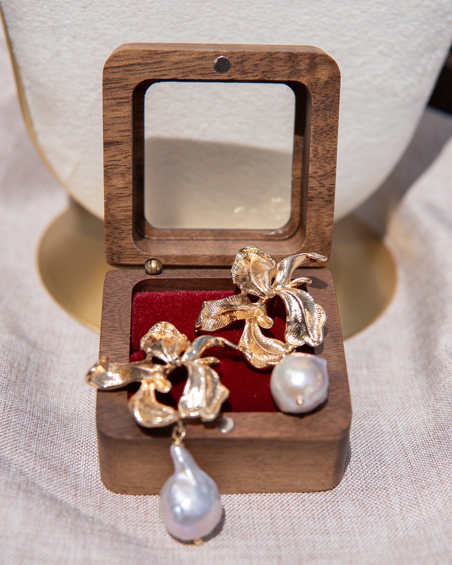 Boucles d’oreilles en perles baroques florales