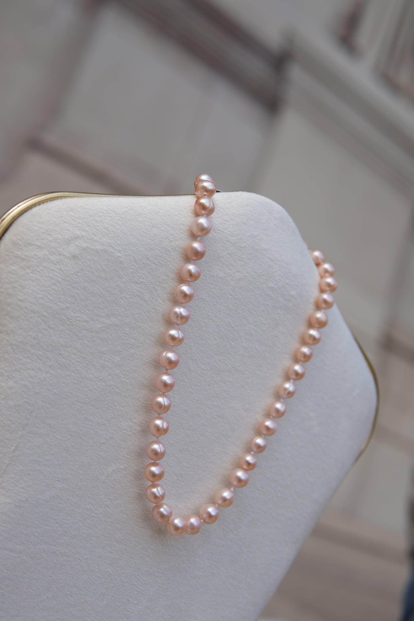 Collier en perles d’eau douce roses